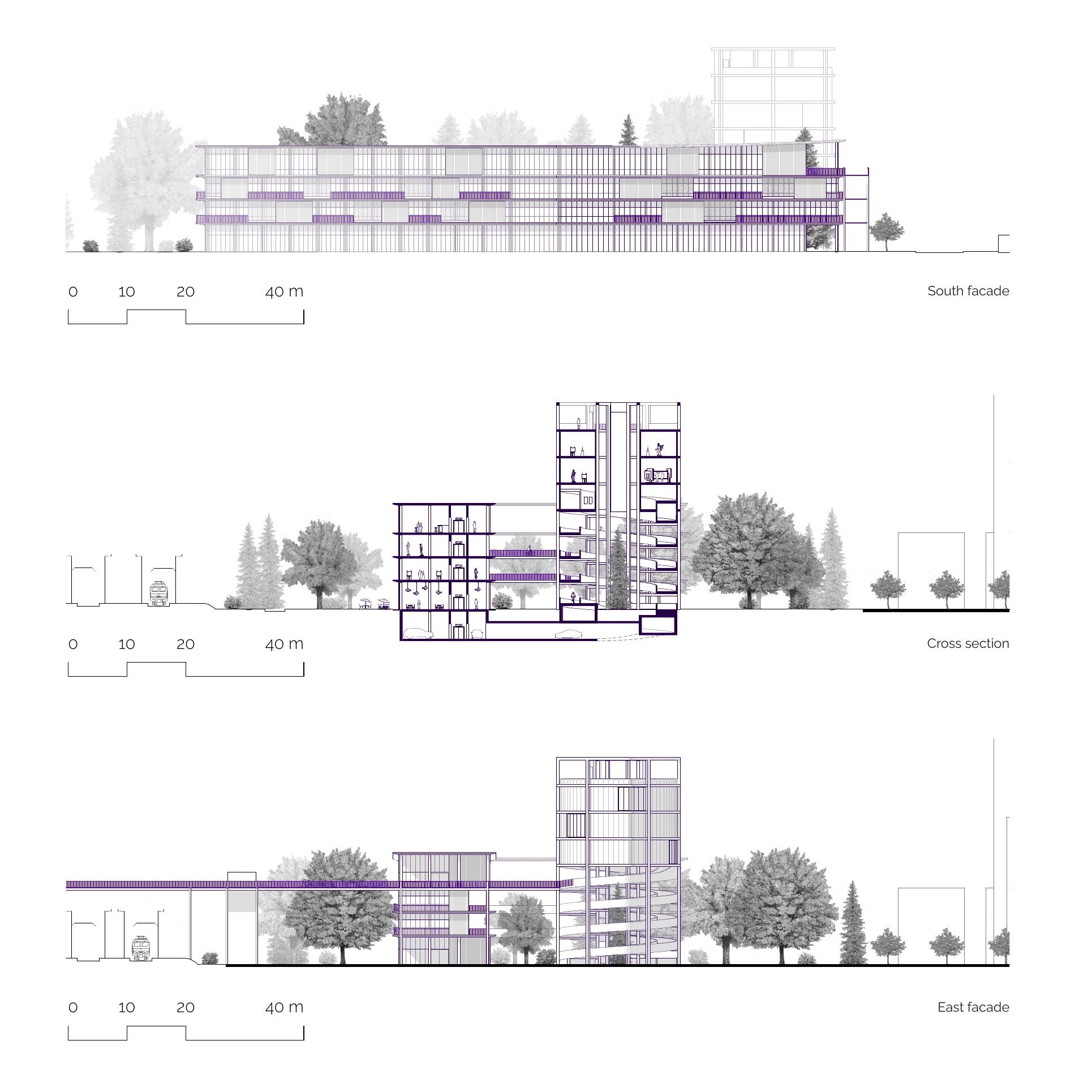 Facades and cross section